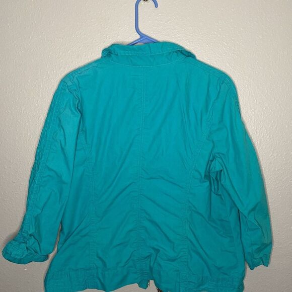 Chico’s Turquoise Full Zip Jacket Size 2 - Picture 9 of 9